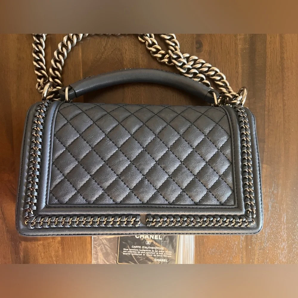 Chanel Navy Blue Caviar Boy Flap Shoulder Bag - Picture 7 of 14